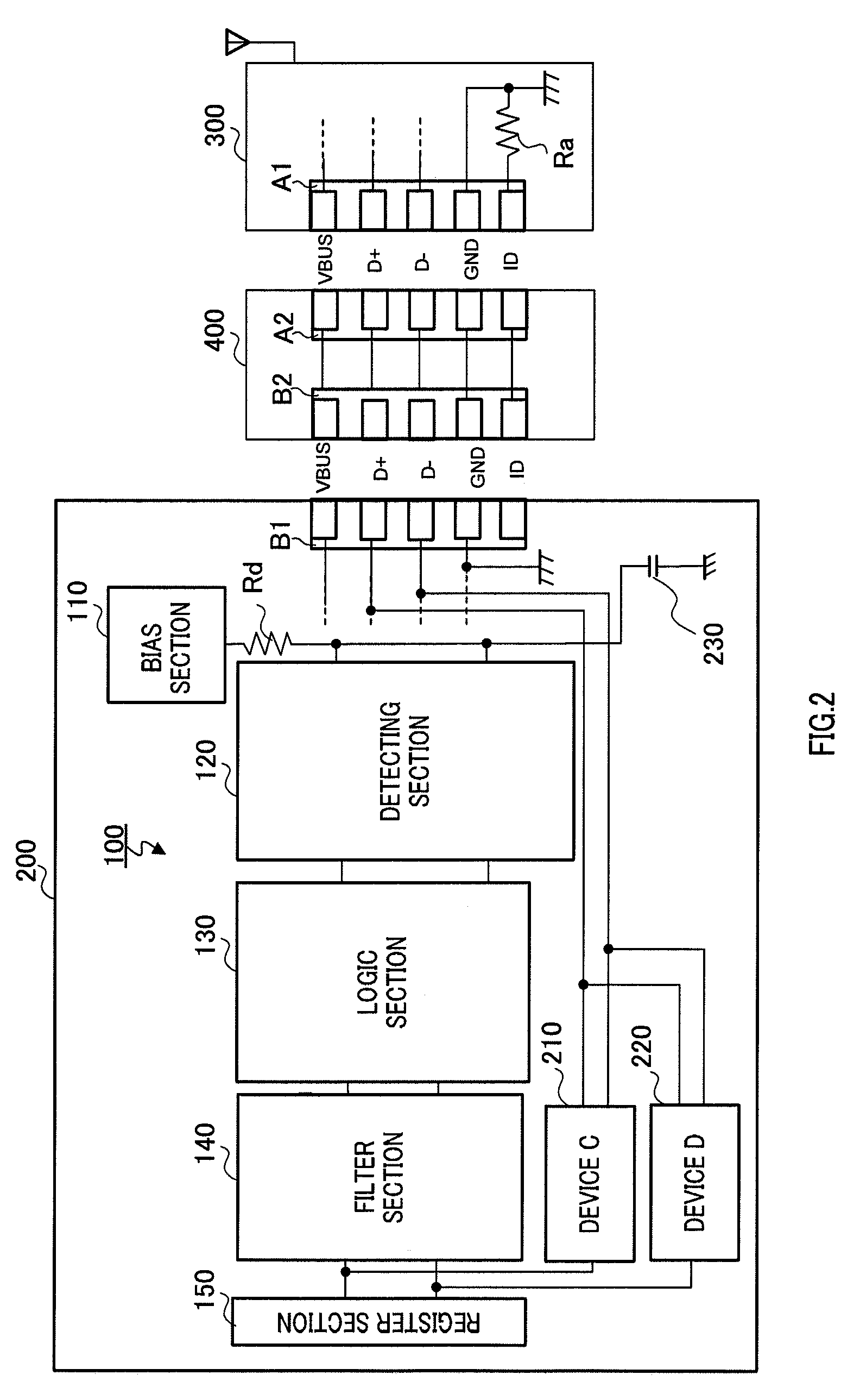 Interface detecting circuit and interface detecting method