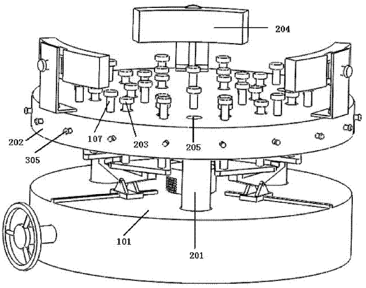 Flexible limit support device for large-caliber light reflecting mirror