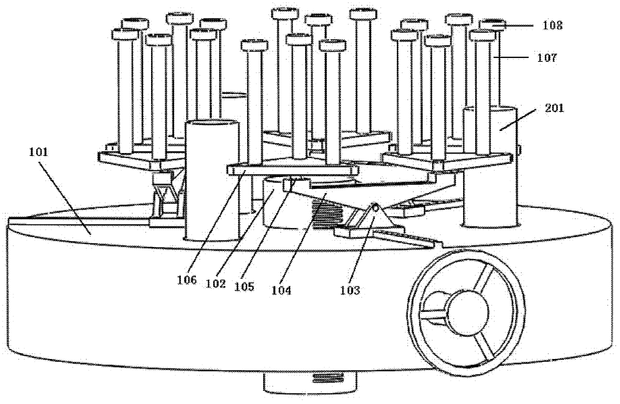 Flexible limit support device for large-caliber light reflecting mirror