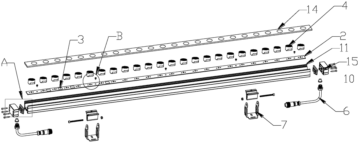 LED wall washer with built-in control drive module