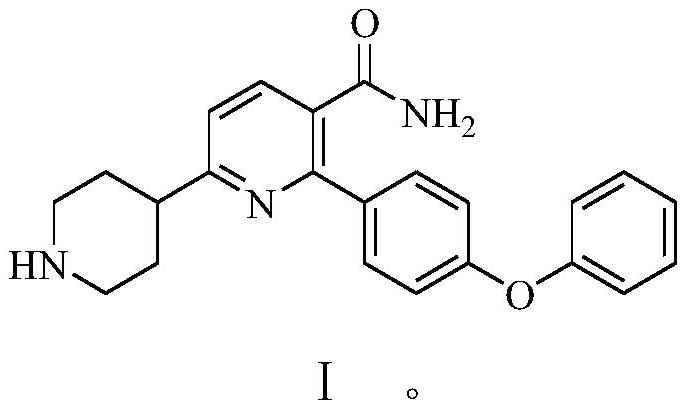 Preparation method of 2-(4-phenoxyphenyl)-6-(piperidine-4-) yl nicotinamide