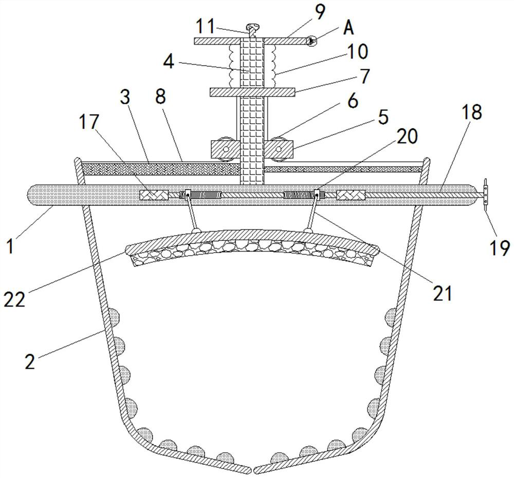 An auxiliary steel bar handling device for a construction site