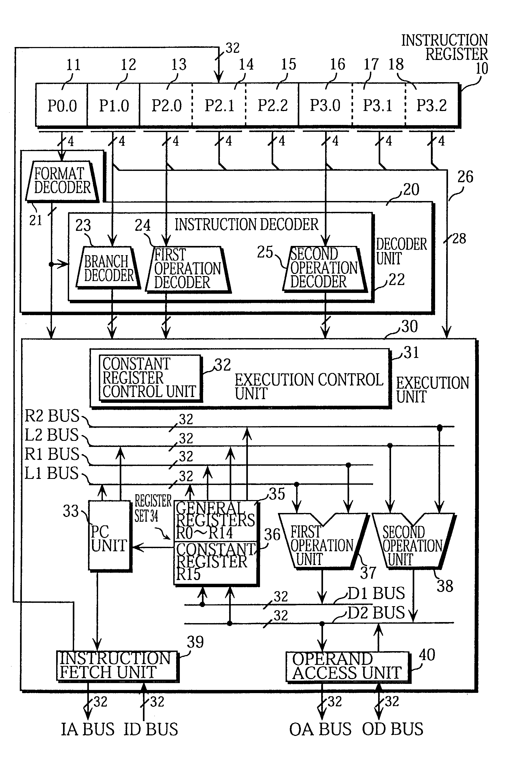 Processor for executing highly efficient VLIW