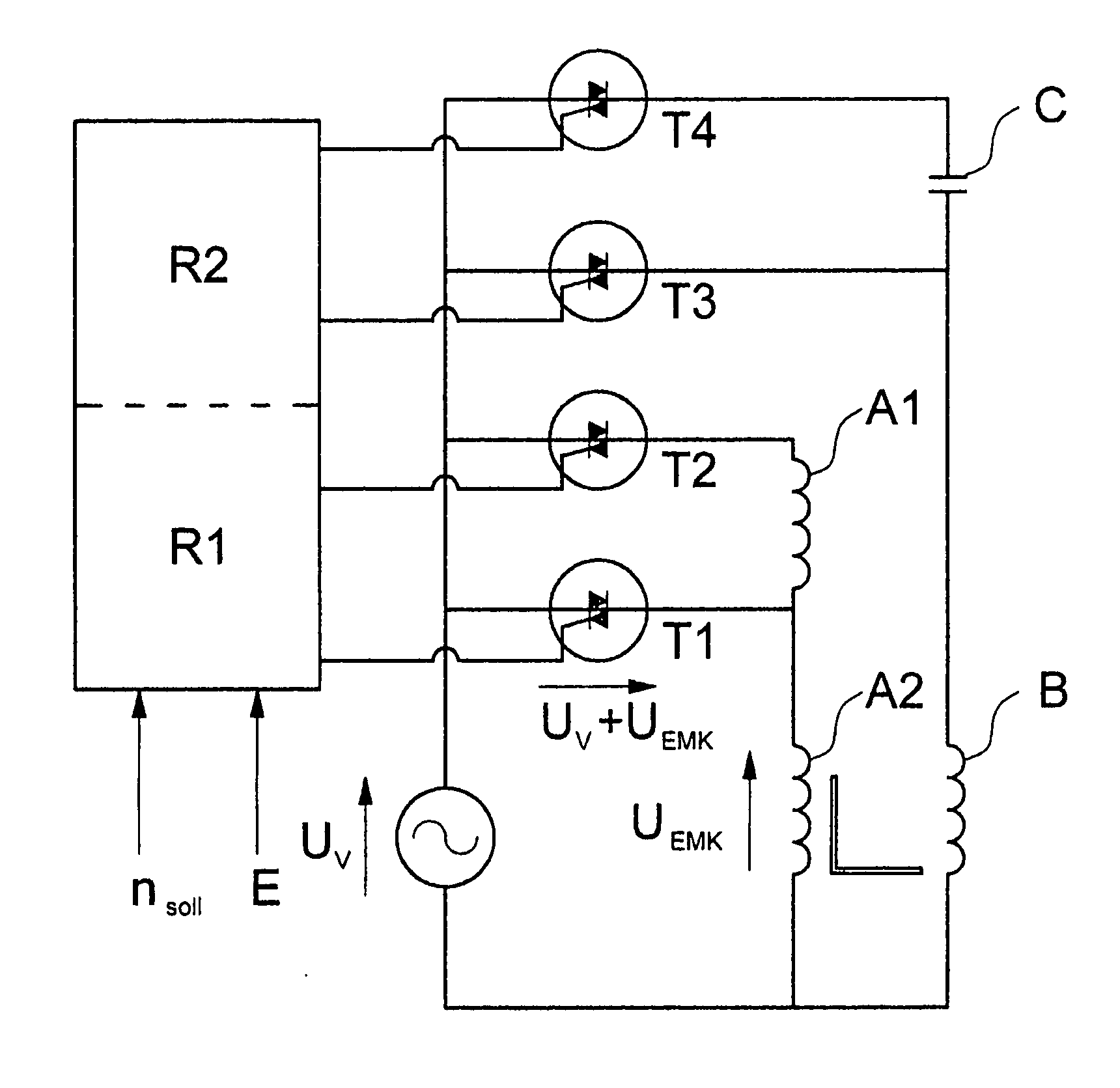 Method for controlling the firing angle of an electric motor