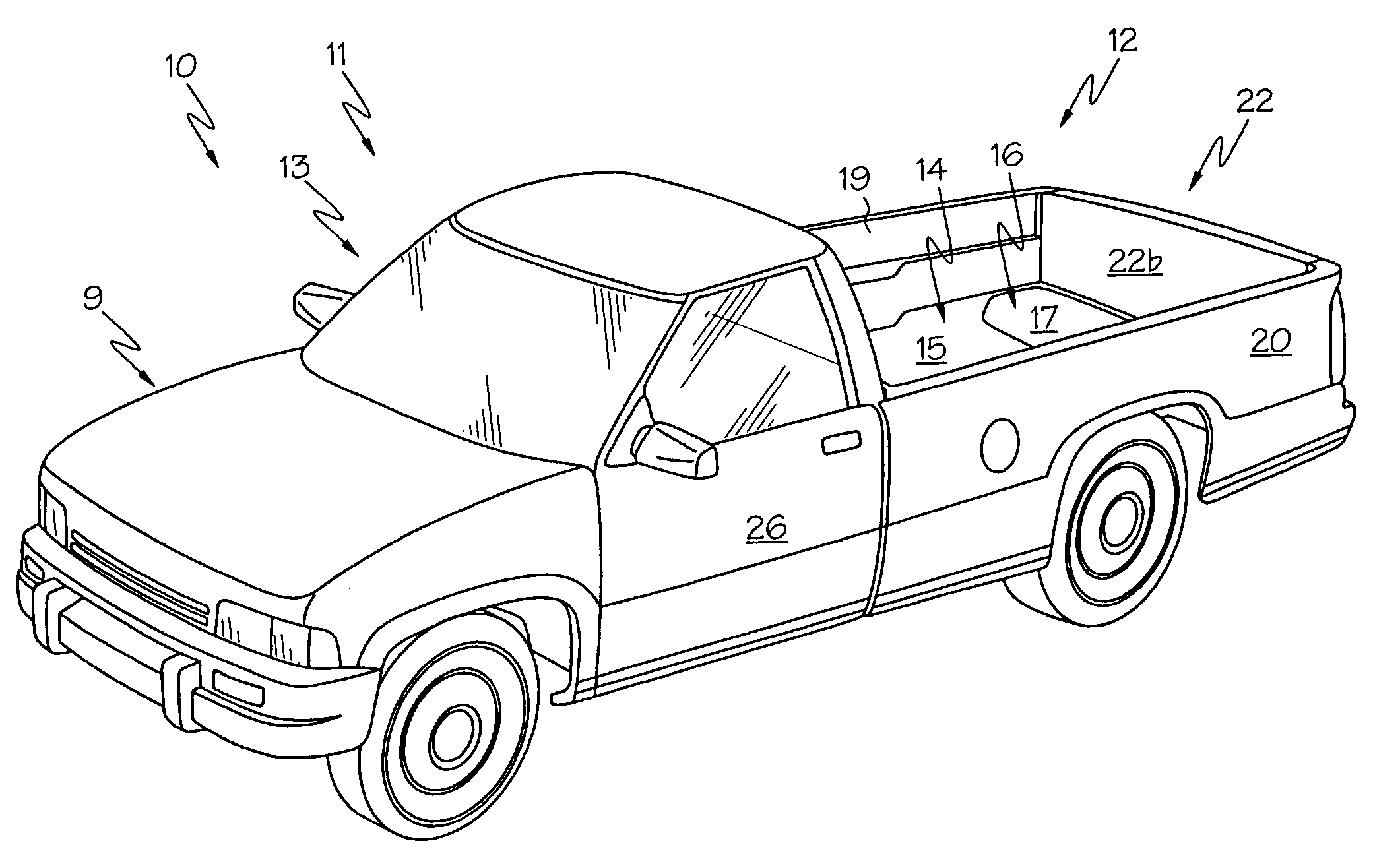 Cargo protecting system for a pickup truck