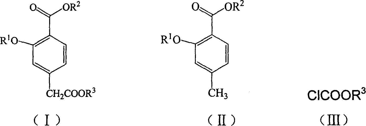 3- alkoxy -4-carbalkoxyphenylacetate and 3-alkoxy-4-carbalkoxyphenylacetic acid synthesis method