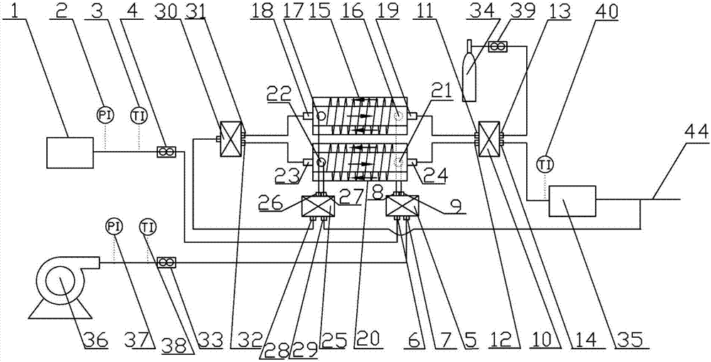 A carbon dioxide temperature swing adsorption and desorption system and method based on low-grade heat energy