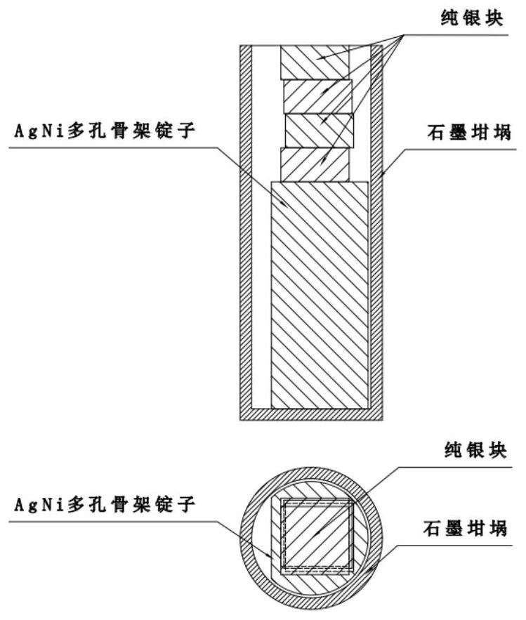 Method for preparing AgNi electric contact material based on foaming infiltration process and product of method