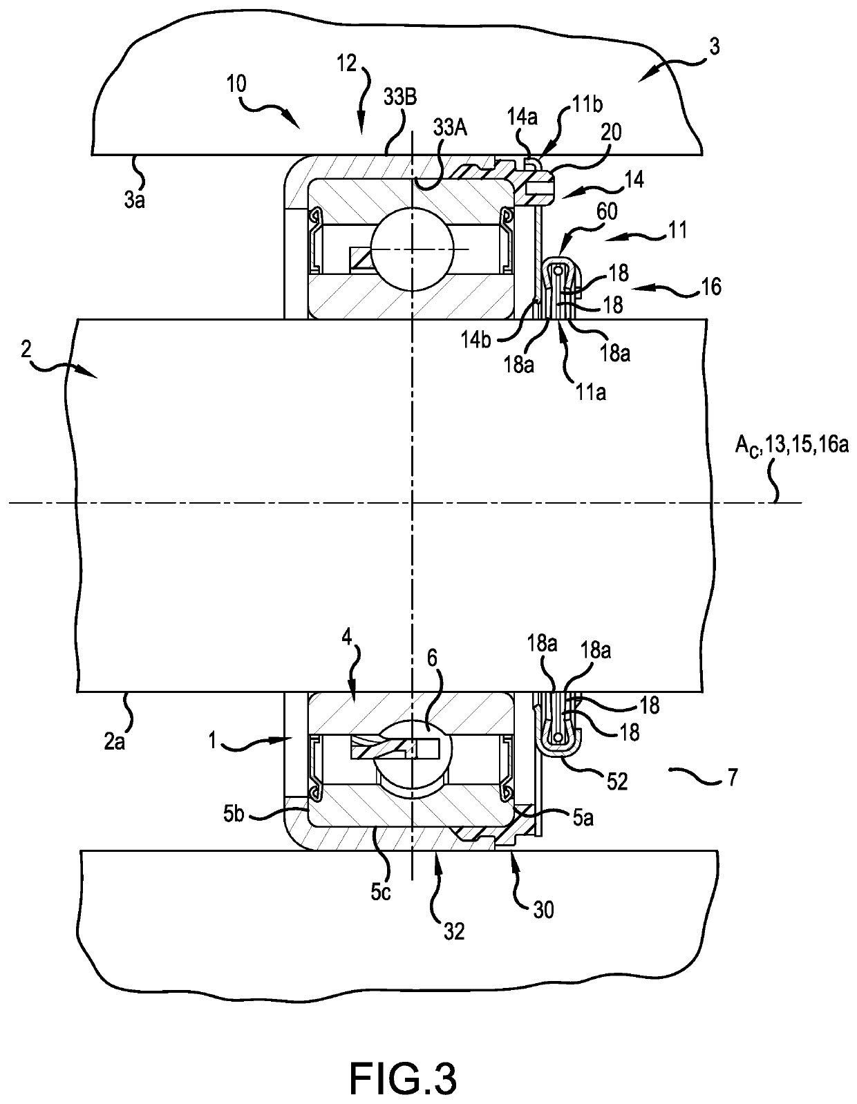 Combined insulator and conductor assembly for bearings with fixed conductor