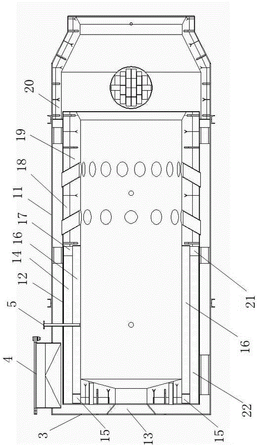 Hot-blast stove for drying phosphate and compound fertilizers