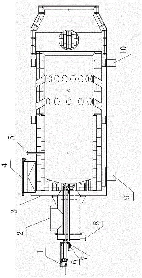 Hot-blast stove for drying phosphate and compound fertilizers