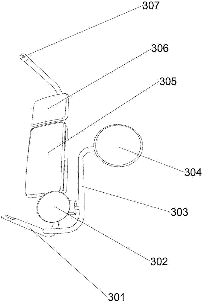 Engineering vehicle support leg mirror detection device