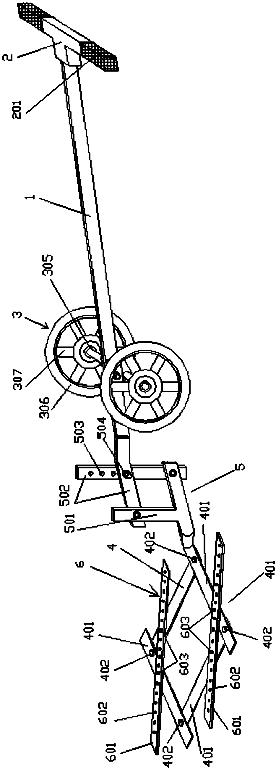 Manual weeding tool with adjustable row width