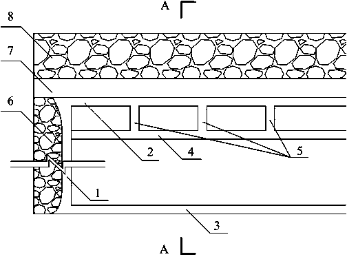 Layout method of pre-splitting roof in roof cut roadway