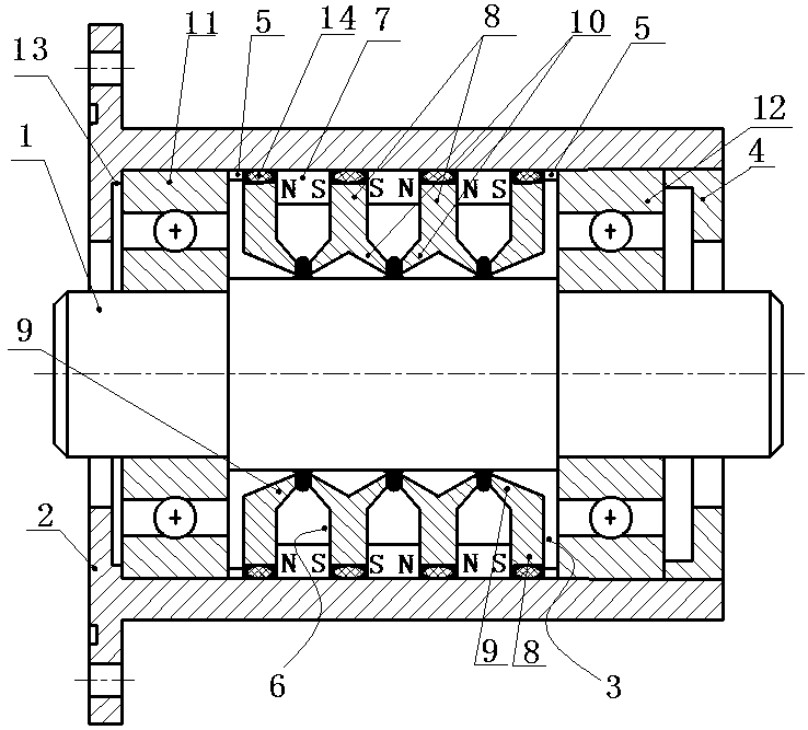 Strong magnetic gathering type magnetofluid sealing structure