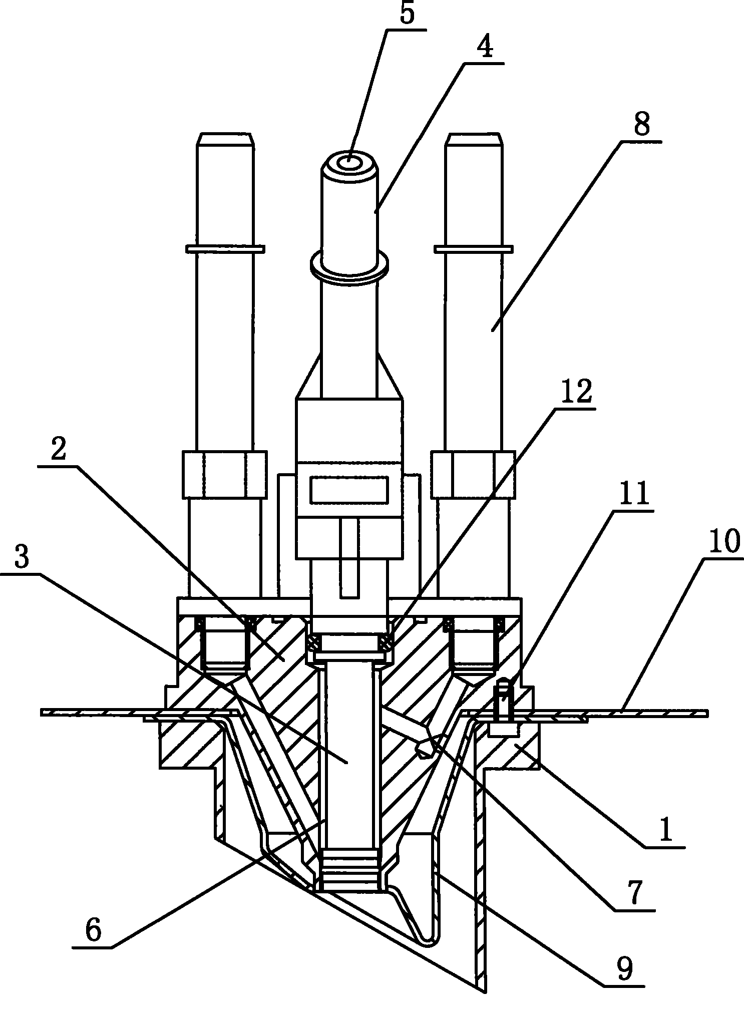 SCR (selective catalyst reduction) injector head of diesel engine