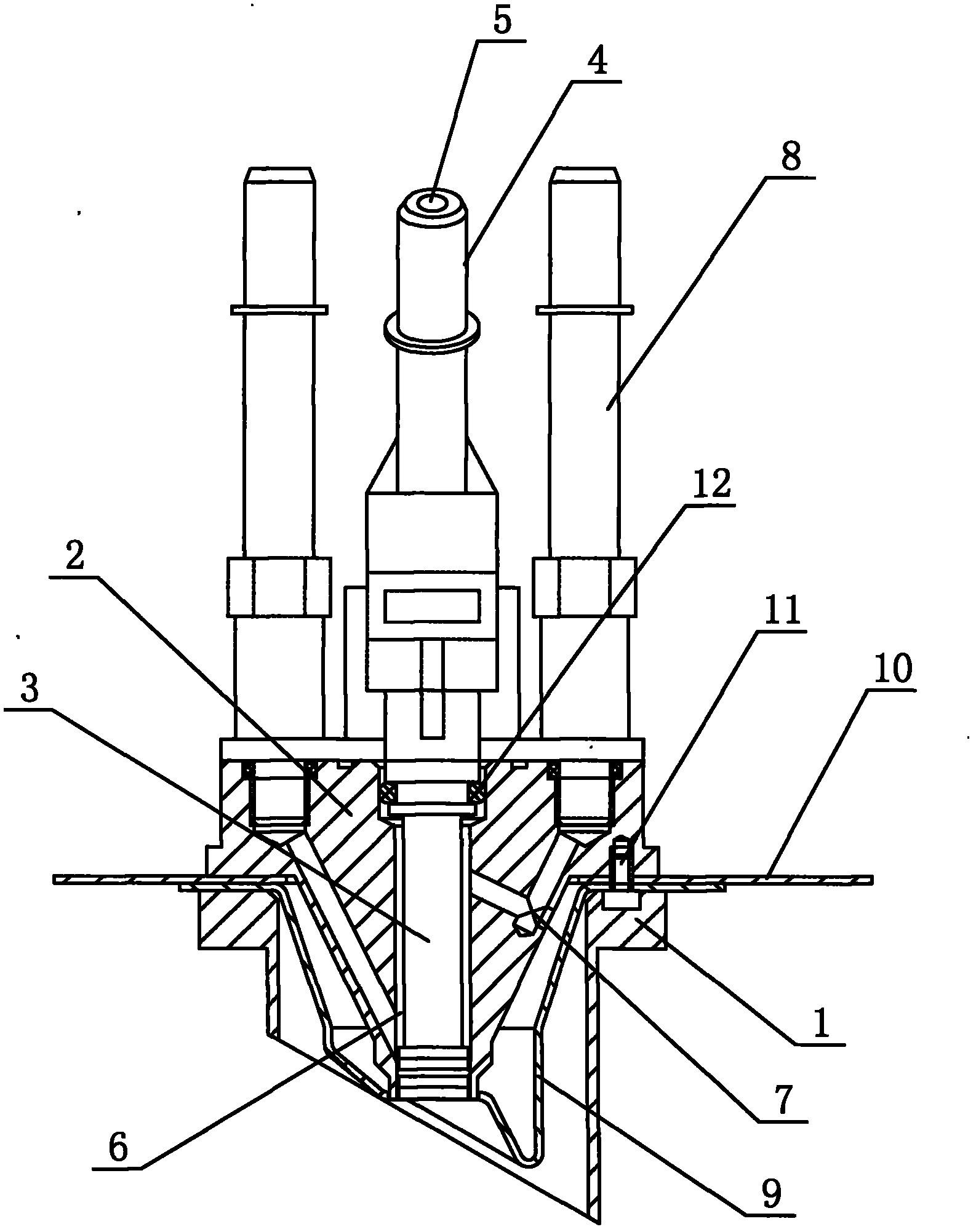 SCR (selective catalyst reduction) injector head of diesel engine