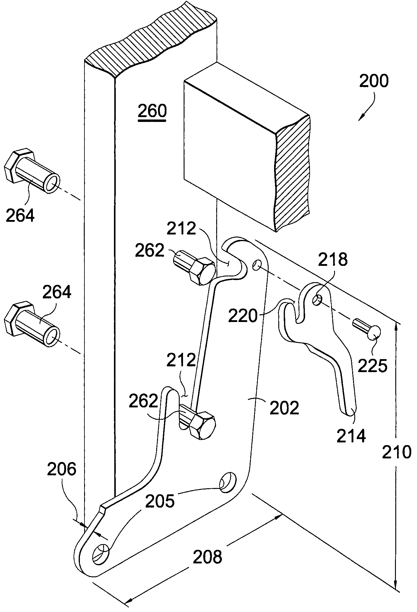 Knockdown attachment mechanism for a reclining chair