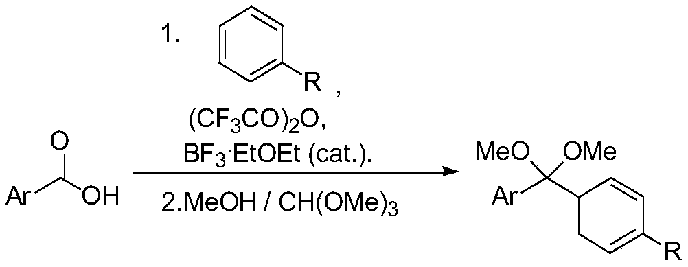 One-pot method used for synthesis of diaryl methyl ketal