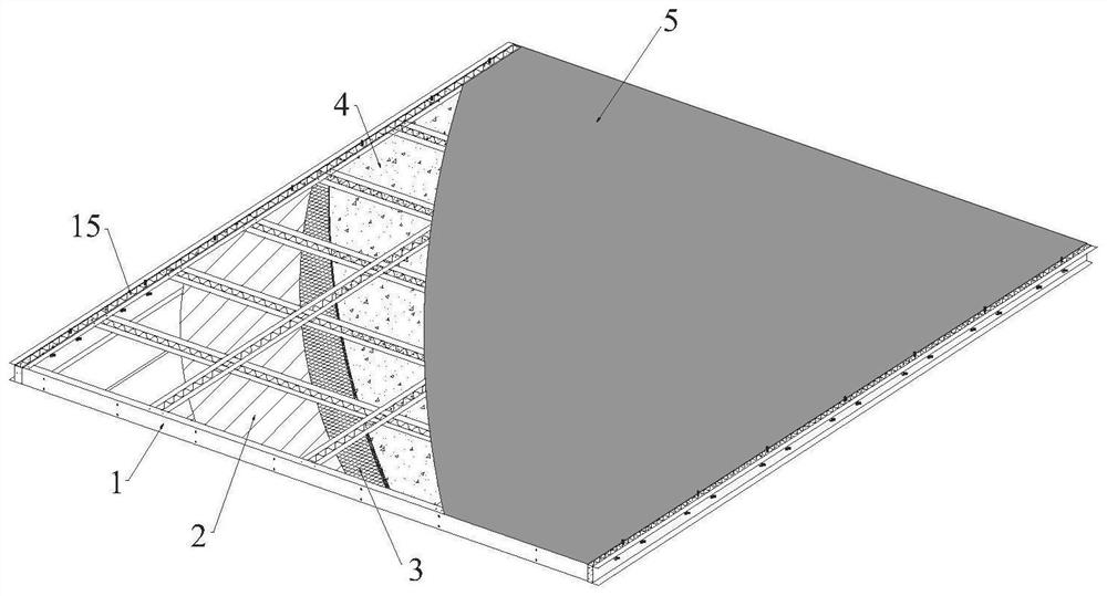 Thin-walled cold-formed section steel composite floor system and modular prefabrication method thereof