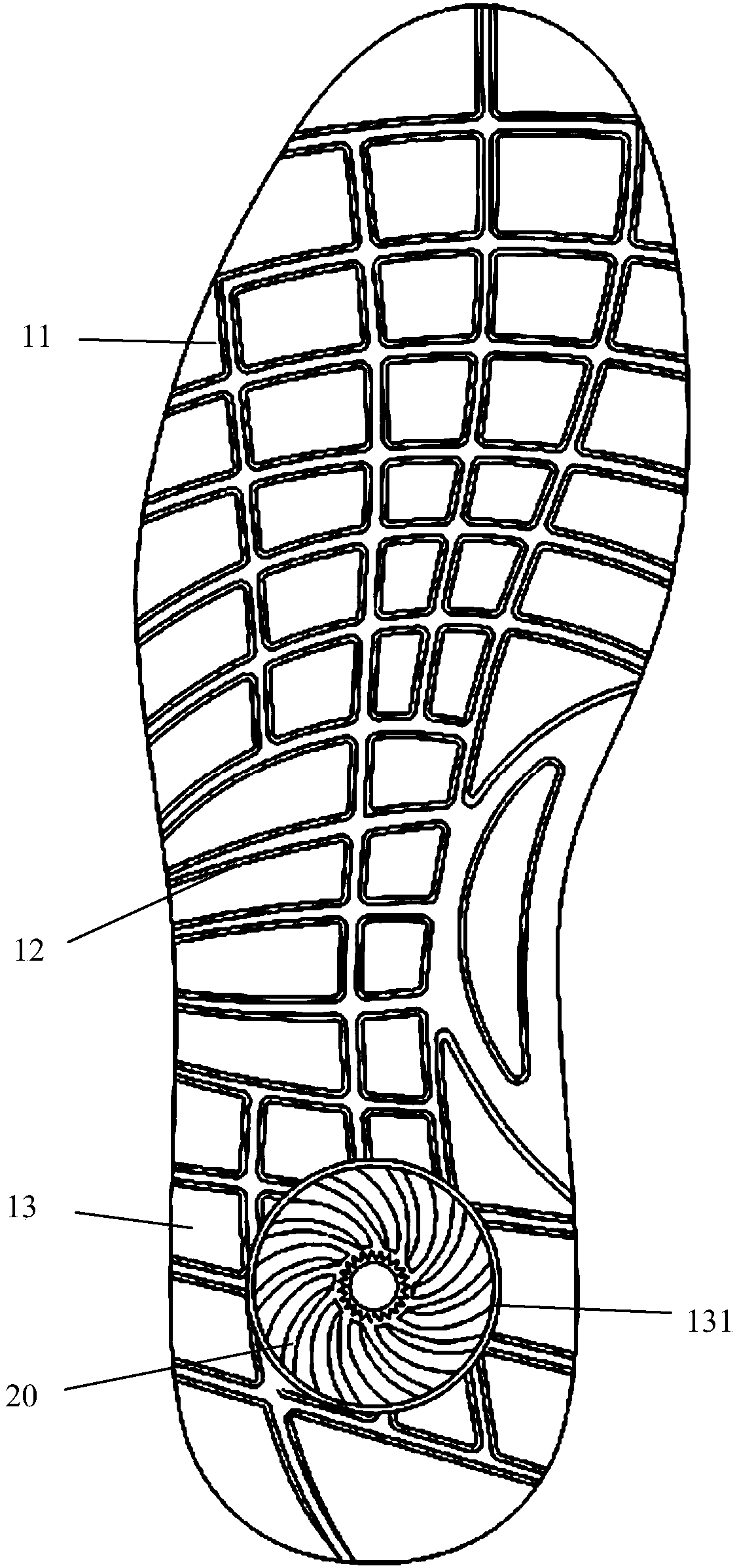 Removable multi-angle and multi-blade spiral shock-absorbing functional sole and shoes made thereof