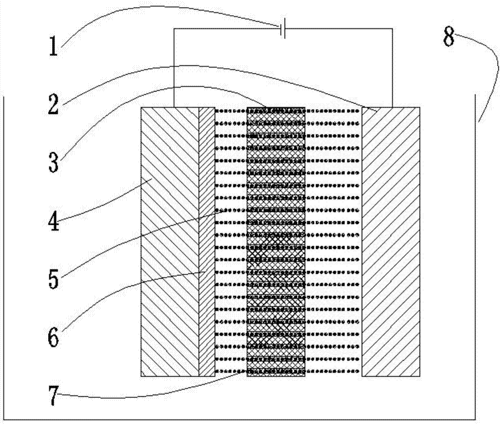 Forming method and device of metal ions via passing through deposition and bilateral constraint