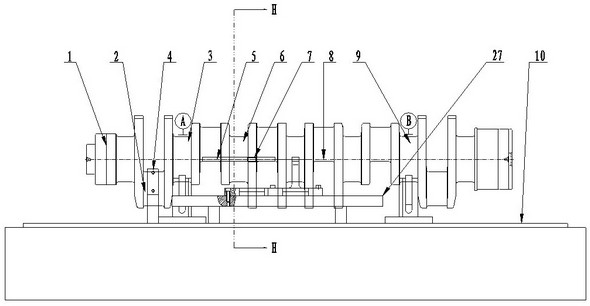 Detection tool and method for detecting square groove of fifth balance block of crankshaft