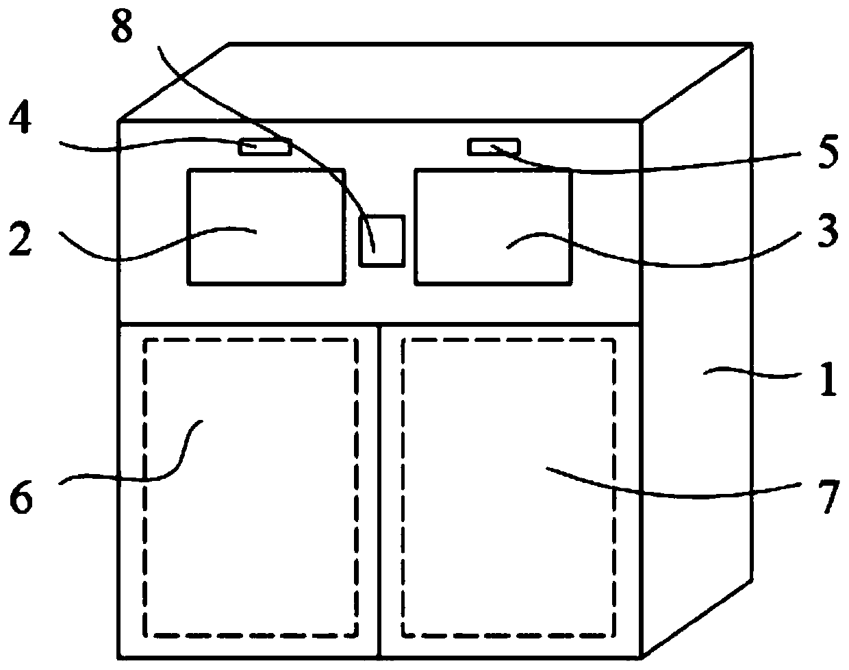 Dry and wet garbage collection cabinet and dry and wet garbage collection method