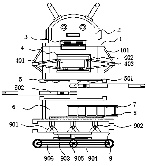 Teaching robot with color identification function for children teaching