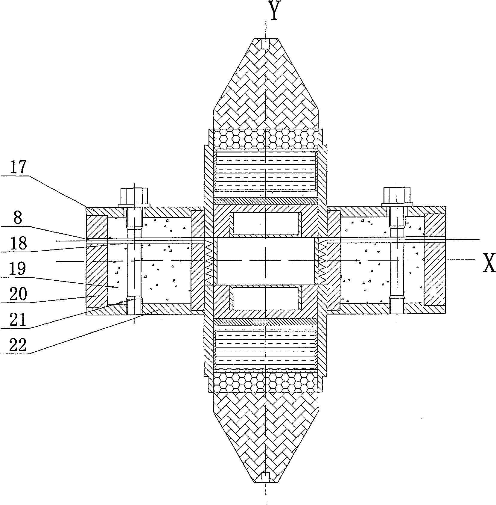 Self-spreading pre-heating powder aqueous medium bidirectional blasting and concreting device