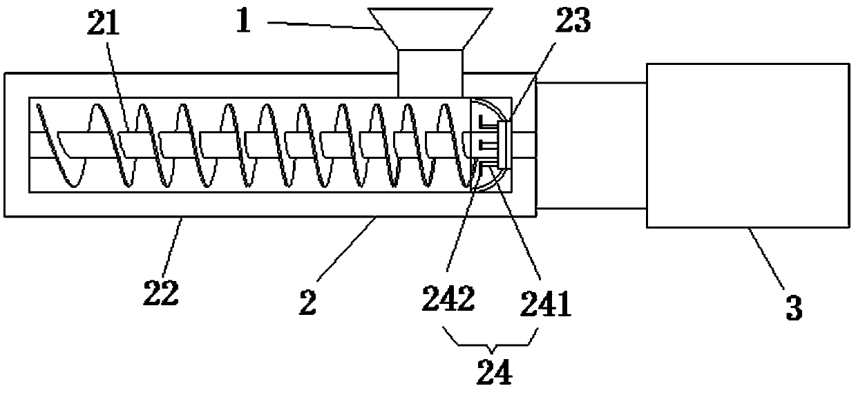Hopper type screw feeder for collagen casing production