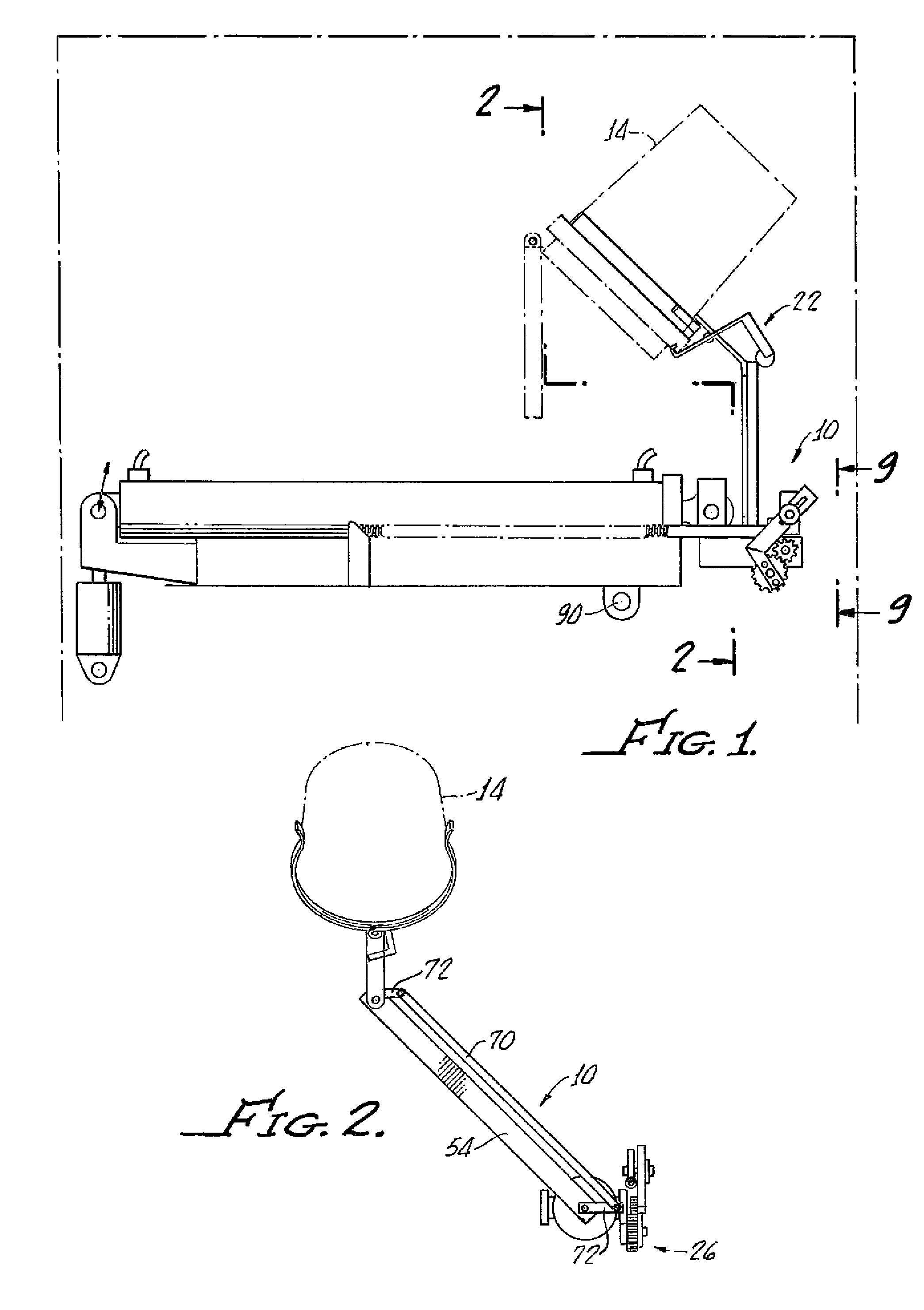 Articulated lift arm