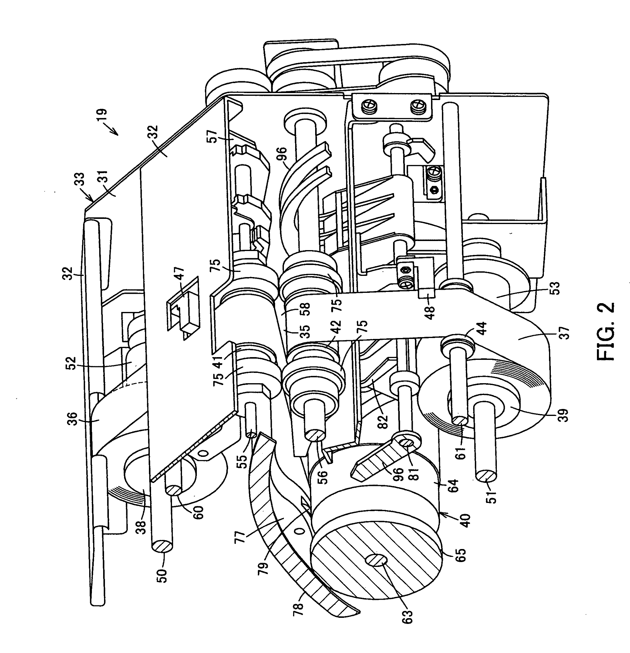 Paper sheet storing and feeding unit