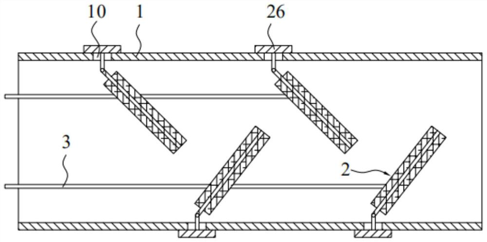 Silencing and flow guiding device