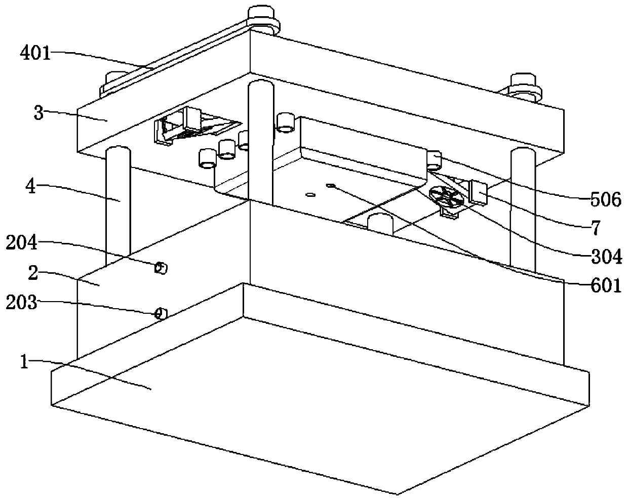 Aluminum alloy die-casting die with rapid cooling function