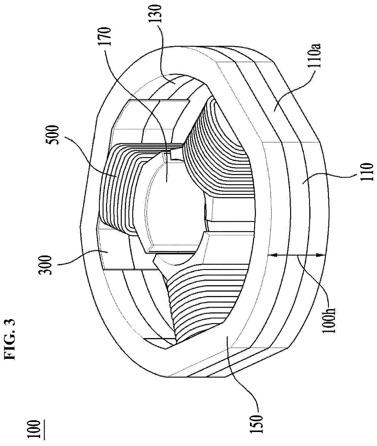 Divided core of a motor