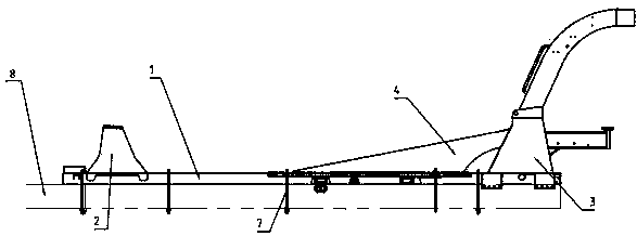 Improved auxiliary frame of large-earthwork concrete mixing carrier