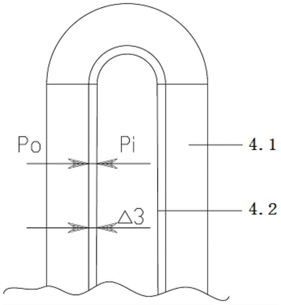 Protection device for measuring pipe lining membrane by electromagnetic flow meter in pipeline with steam adjoining pipe