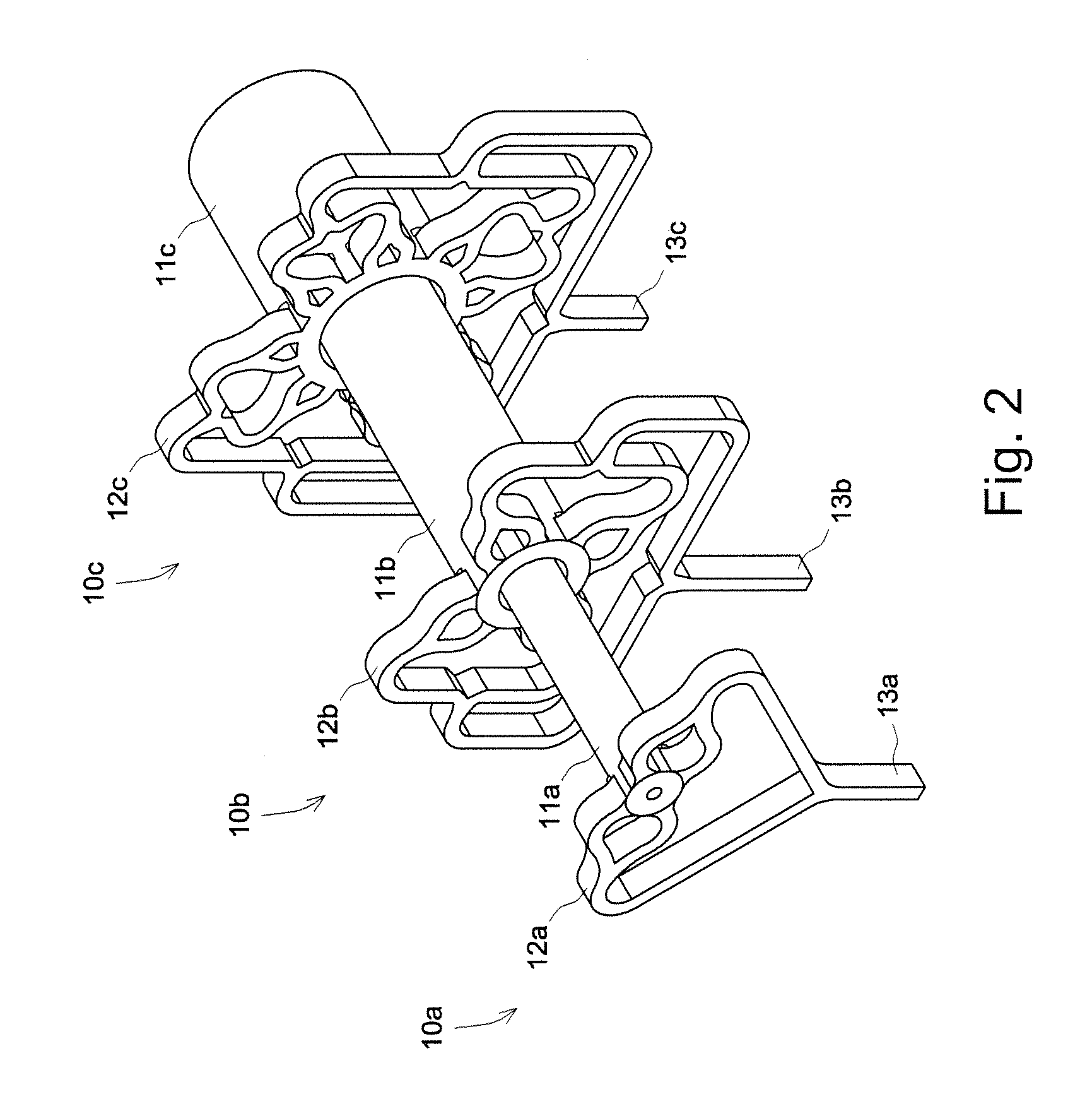 Multi-channel mode converter and rotary joint operating with a series of TE or TM mode electromagnetic wave
