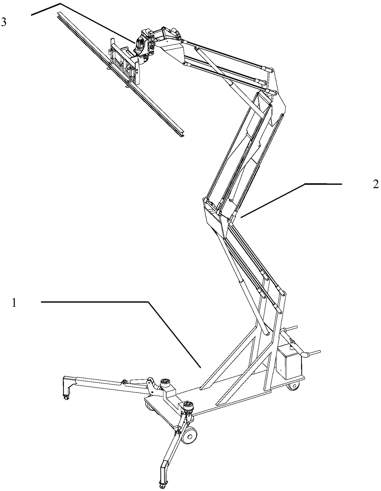Mechanical structure of indoor building profile installation robot