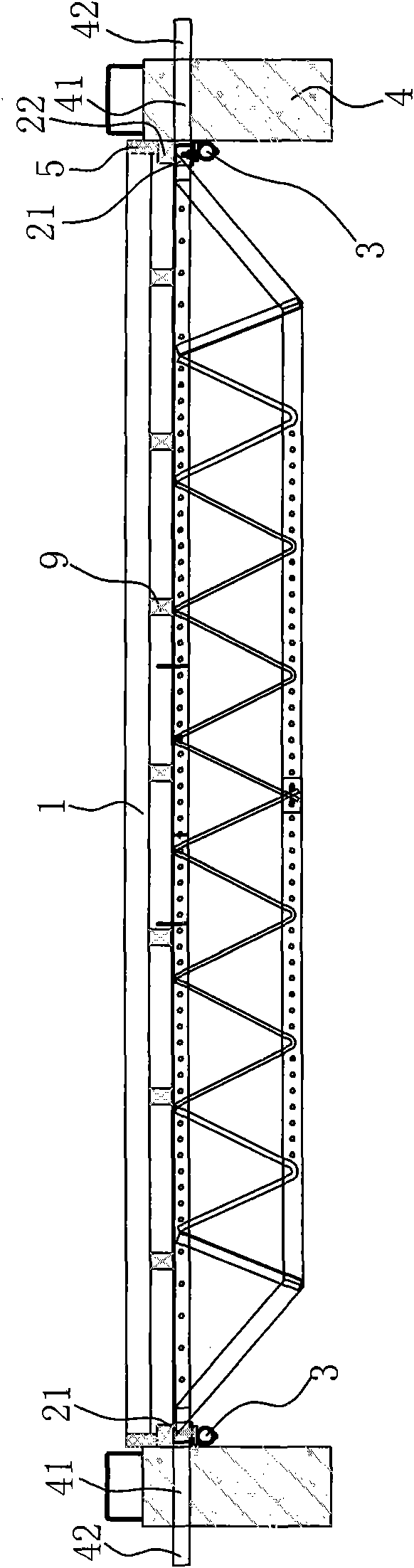 Long-slab-span prefabricated beam floor formwork system