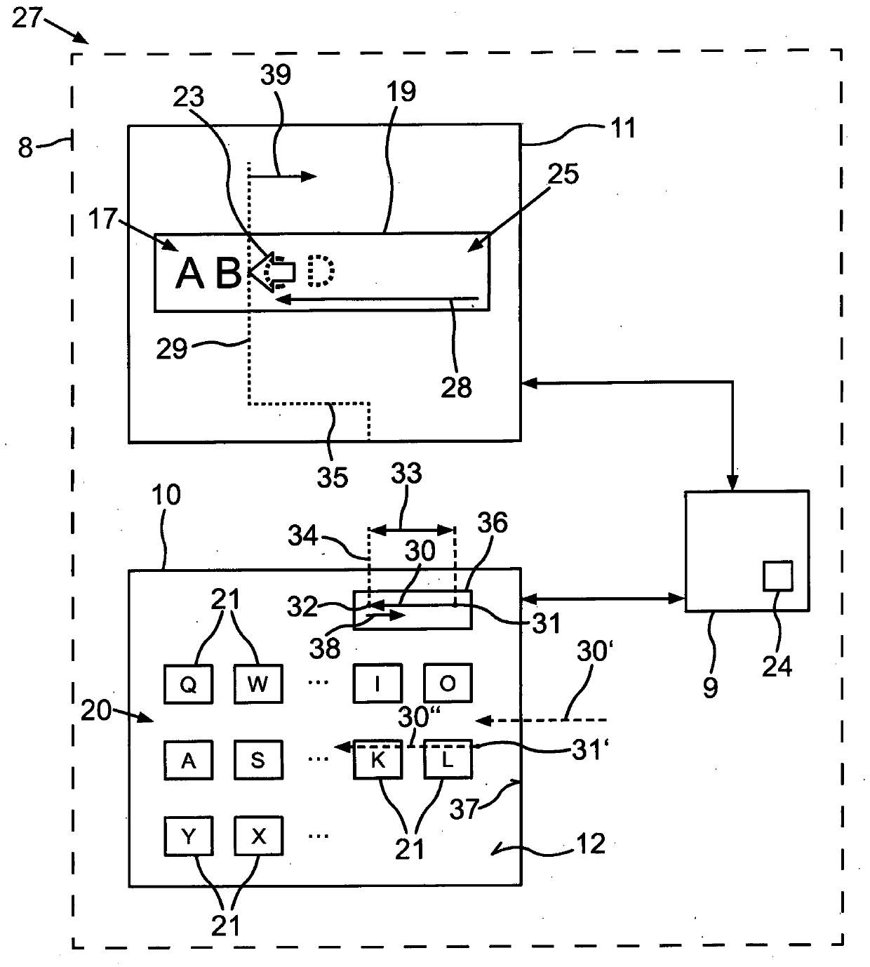 Operating equipment, motor vehicle and method for operating operating equipment