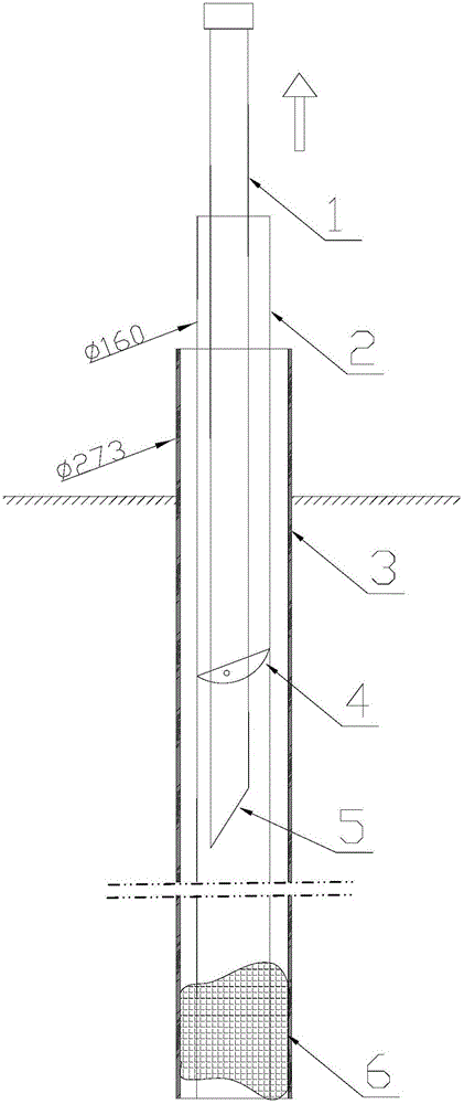 Fishing device and method of downhole HDPE (High-Density Polyethylene) well pipe of brine well