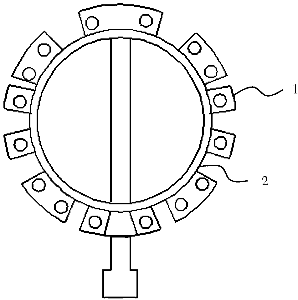 Center line butterfly valve seat fixing structure for pipeline tail end