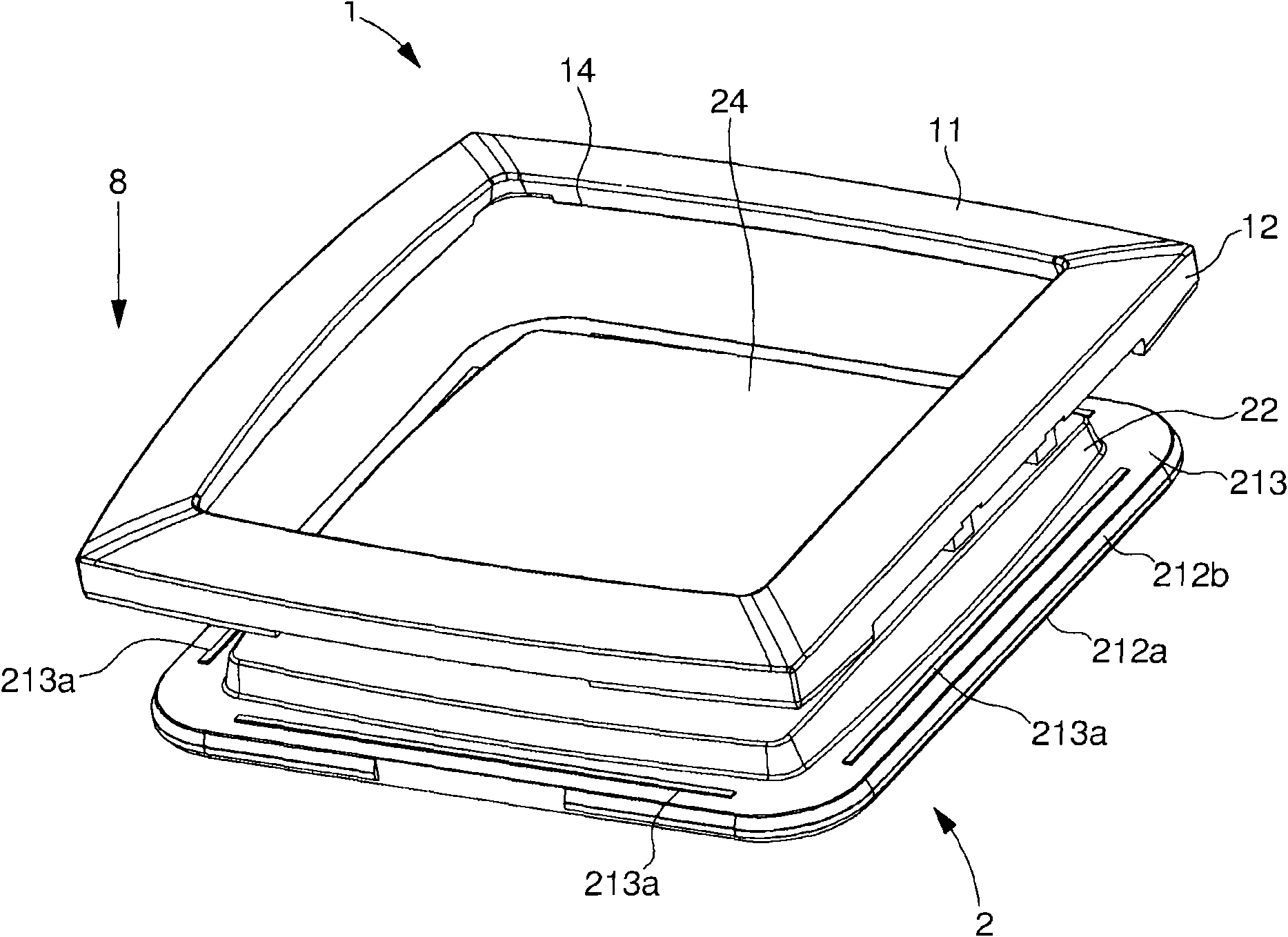 Method and device for fixing a sheet of glass with counter-blade
