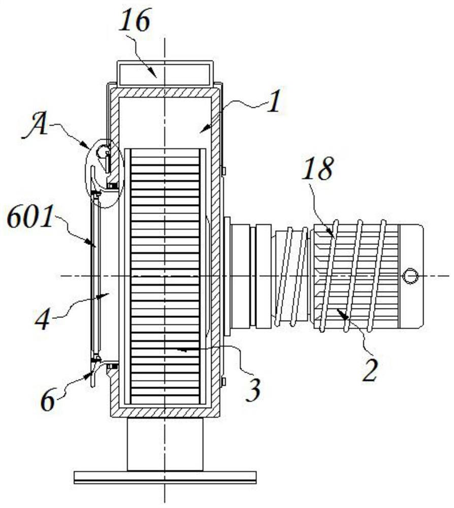 Low-noise type small centrifugal fan with self-cleaning structure
