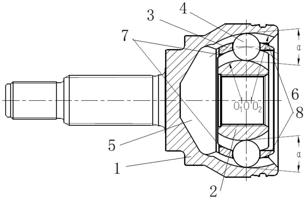 High-efficiency rzeppa constant velocity universal joint
