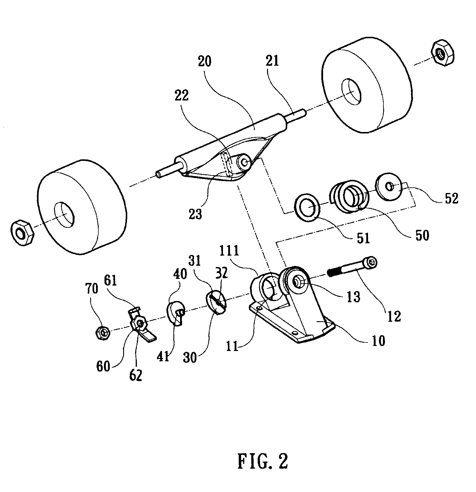 Wheel holder assembly for a skateboard