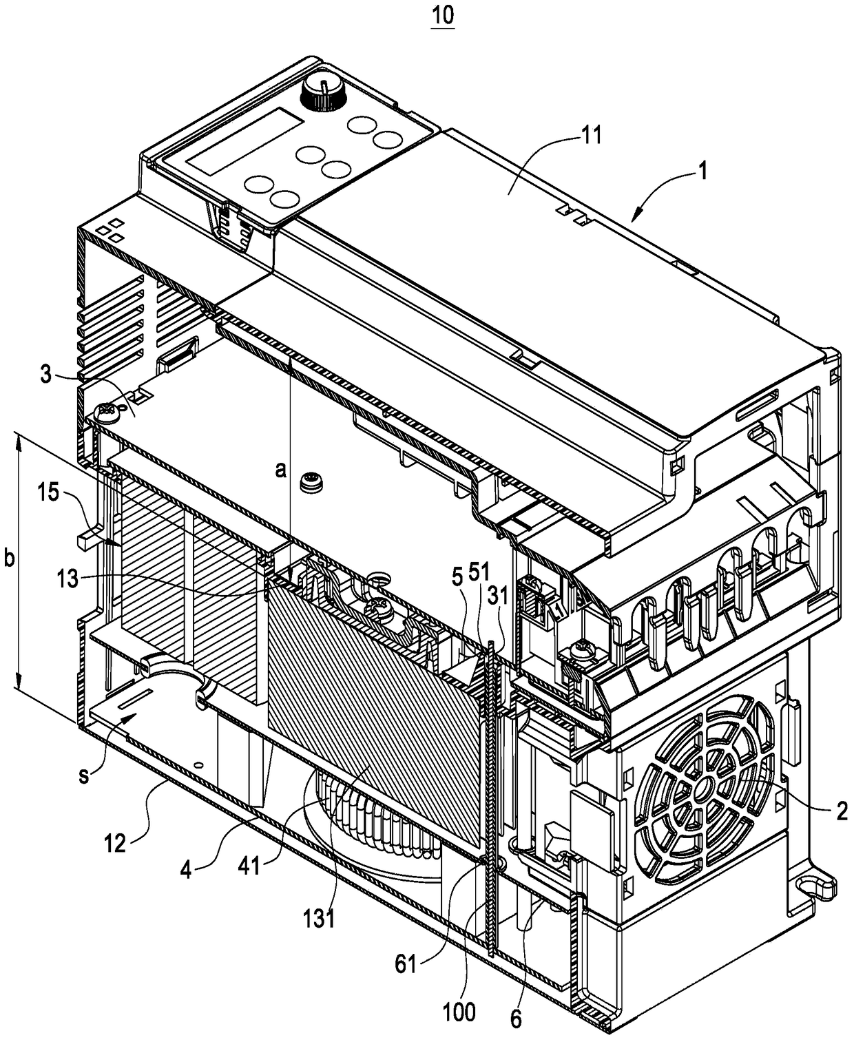 Inverter structure with built-in emi circuit