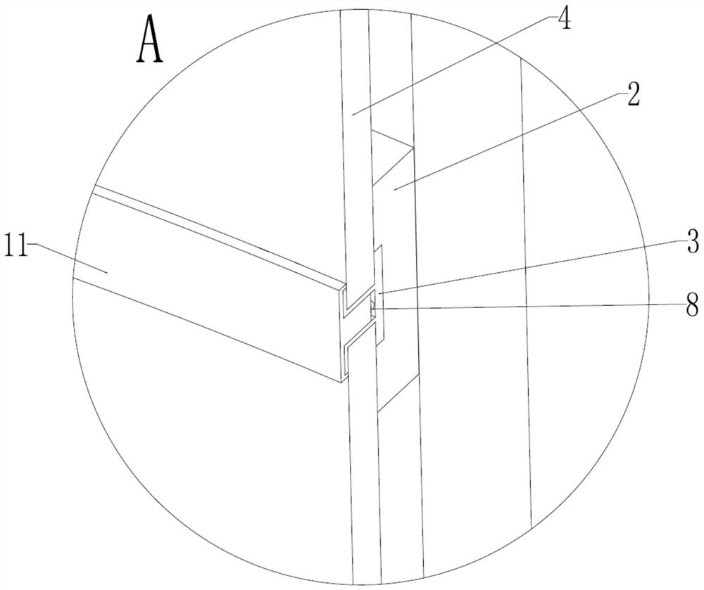Lightweight modeling design structure of metal wallboard of arc-shaped curtain wall